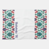 Mit Namen 💙 ❤️ Schöne türkische Fliesen Geschirrtuch (Horizontal)