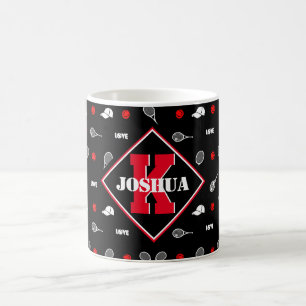 Mit Namen 🎾 schwarz-weiß Tennis 🎾 Kaffeetasse