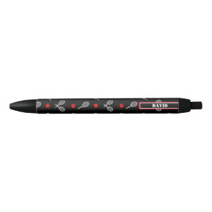 Mit Namen 🎾 schwarz-weiß Tennis 🎾 Kugelschreiber