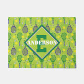 Mit Namen und Anfangsbuchstaben, Grün und lila Ten Fußmatte (Vorderseite)