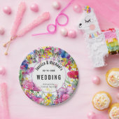 Mit Namen und Datum 💗 🌹 Sammlung von Wiesenblume Pappteller (Party)