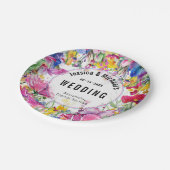 Mit Namen und Datum 💗 🌹 Sammlung von Wiesenblume Pappteller (Schrägansicht)