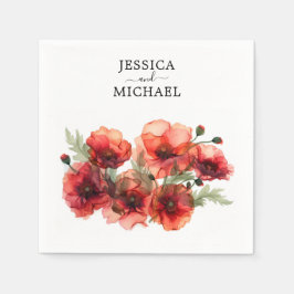 Mit Namen und Pupien Scarlet Petal Serenade Serviette