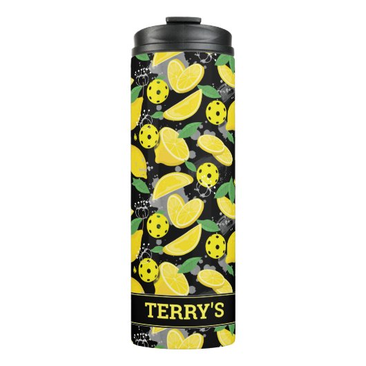🍋 mit Namen 🍋 Zitronenpicklebal Thermal Tumbler Thermosbecher (Vorderseite)