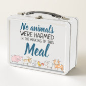 Mit niedlichen Tieren wurden keine Tiere vegan ver Metall Brotdose (Vorderseite)