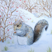mit niedlicher, grauer Eichhörnchenschneewelt Karte
