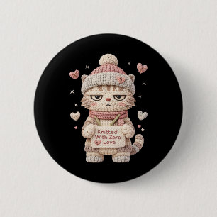 Mit Null Liebe gestrickt Lustiger Anti-Valentin In Button