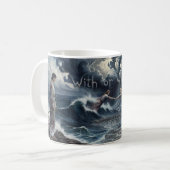 Mit oder ohne dich Stormy Ocean Art Tasse (Vorderseite Links)