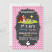 MIT OINK, BAA, CLUCK, MOO FARM BIRTHDAY EINLADUNG (Vorderseite)