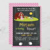 MIT OINK, BAA, CLUCK, MOO FARM BIRTHDAY EINLADUNG (Vorne/Hinten)