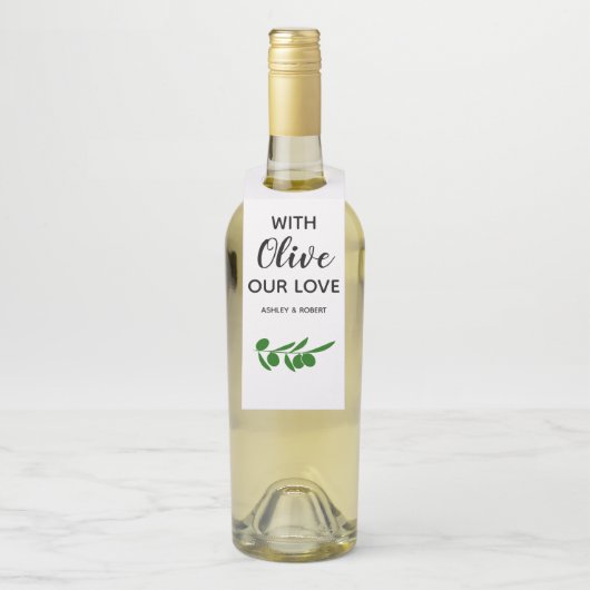 Mit Olive unsere Flaschenanhänger (Auf Flasche)