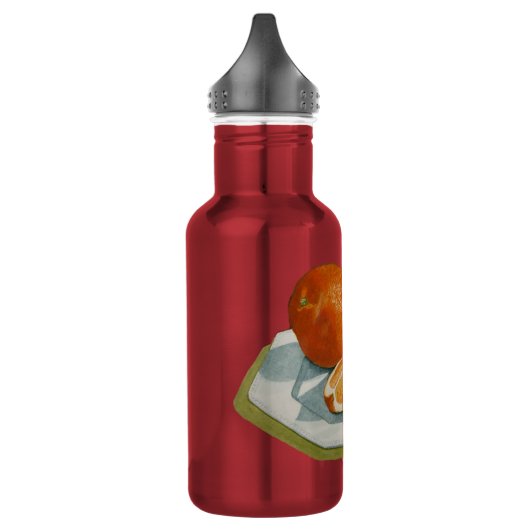 mit Orangenbild Edelstahlflasche (Links)