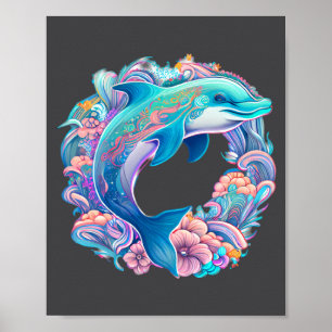 Mit Osterfest-Illustration Charmanter Delfin Poster