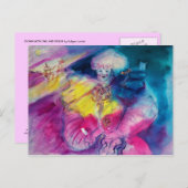 MIT OWL UND VIOLIN GESCHLOSSEN POSTKARTE (Vorne/Hinten)