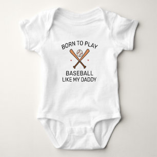 Mit Papa Baseball spielen - Süße Sportarten Baby Strampler