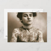 mit Perlen geschmückt, Viktorianisches Zirkus-Foto Postkarte (Vorne/Hinten)