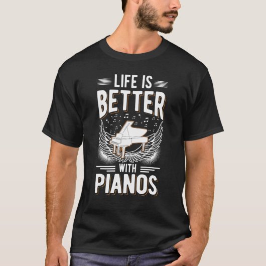 mit Piano Pianist Player T-Shirt (Vorderseite)