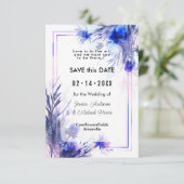 Mit QR-Code 💙 Cornflower Reverie Save The Date (Stehend Vorderseite)