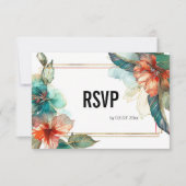 Mit QR-Code Hibisken Serenade Paradies RSVP Karte (Vorderseite)