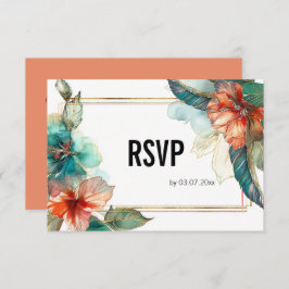 Mit QR-Code Hibisken Serenade Paradies RSVP Karte