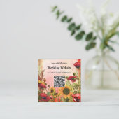🌻 mit QR-Code Hochzeitswebsite Begleitkarte (Stehend Vorderseite)