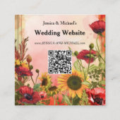 🌻 mit QR-Code Hochzeitswebsite Begleitkarte (Vorderseite)