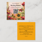 🌻 mit QR-Code Hochzeitswebsite Begleitkarte (Vorne/Hinten)