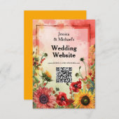 🌻 mit QR-Code Hochzeitswebsite Begleitkarte (Vorne/Hinten)