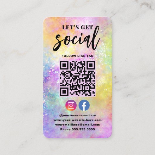 Mit QR Code Holo Opal verbinden Visitenkarte (Vorderseite)