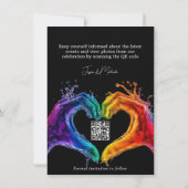 🌈 ❤️ mit QR-Code LGBTQ Herz der Hochzeit Save The Date (Rückseite)