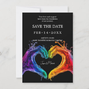 🌈 ❤️ mit QR-Code LGBTQ Herz der Hochzeit Save The Date