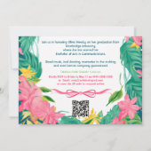 🎓Mit QR-Code Tropical Bloom Einzelnes Foto Einladung (Rückseite)