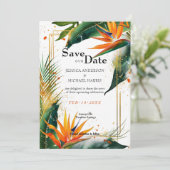 Mit QR-Code Vögel von Paradies Bliss Save The Date (Stehend Vorderseite)