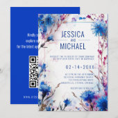 💍 mit QR Cornblumen und Lavender Bliss Hochzeit Einladung (Vorne/Hinten)