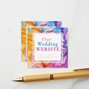 ❤️ mit QR + WebSite-Adresse Ethereal Bloom Begleitkarte