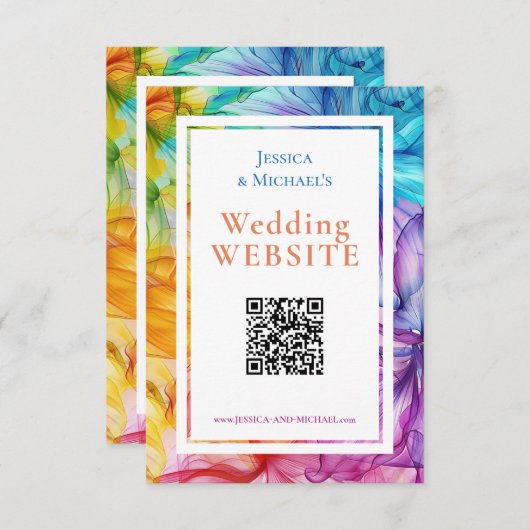 ❤️ mit QR + WebSite-Adresse Ethereal Bloom Begleitkarte (Vorne/Hinten)