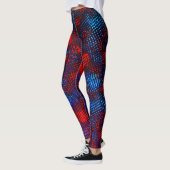 Mit quadratischem Rand gekratzt in blau und rot. Leggings (Links)