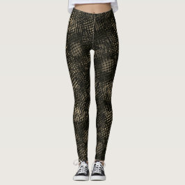Mit quadratischem Rand gekratzt in dunkelbraun ode Leggings