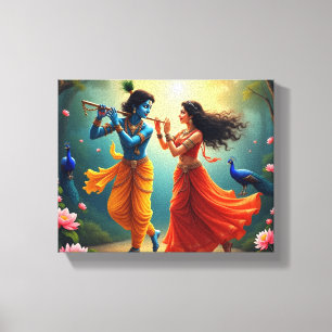 mit Radha Krishna Spiritual Paintings 🌺🎶. Leinwanddruck