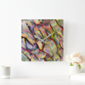 Mit Rauigkeit und virtueller Aquarell versehen Quadratische Wanduhr (Zuhause)