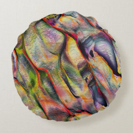 Mit Rauigkeit und virtueller Aquarell versehen Rundes Kissen