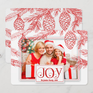 Mit Red Pines Christmas Joy Foto Feiertagskarte