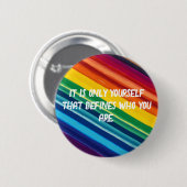 mit Regenbogenfarben Button (Vorne & Hinten)