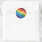 mit Regenbogenfarben Runder Aufkleber (Tasche)