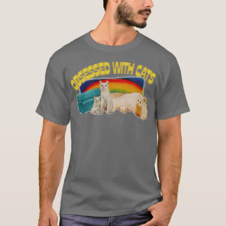 Mit Retro-Stil Katzengeschenk besessen T-Shirt