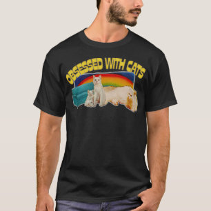 Mit Retro-Stil Katzengeschenk besessen T-Shirt