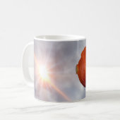 Mit roter Blume gesund bleibe Kaffeetasse (Vorderseite Links)