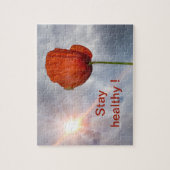 Mit roter Blume gesund bleibe Puzzle (Vertikal)
