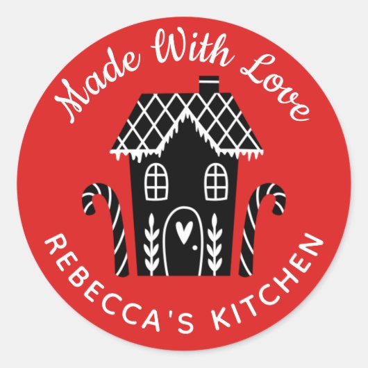 Mit roter, klassischer Rundaufkleber der Liebe Runder Aufkleber (Vorderseite)