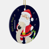 mit Santa einen Wunsch erfüllen Keramik Ornament (Rechts)